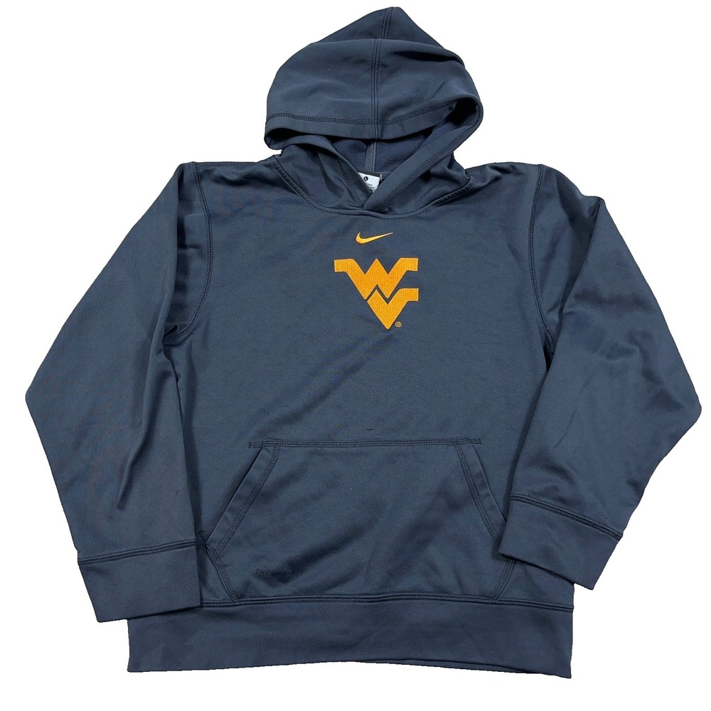 West Virginia Mountaineers Hoodie Youth Boys Large Nike Therma Fit Center Swoosh